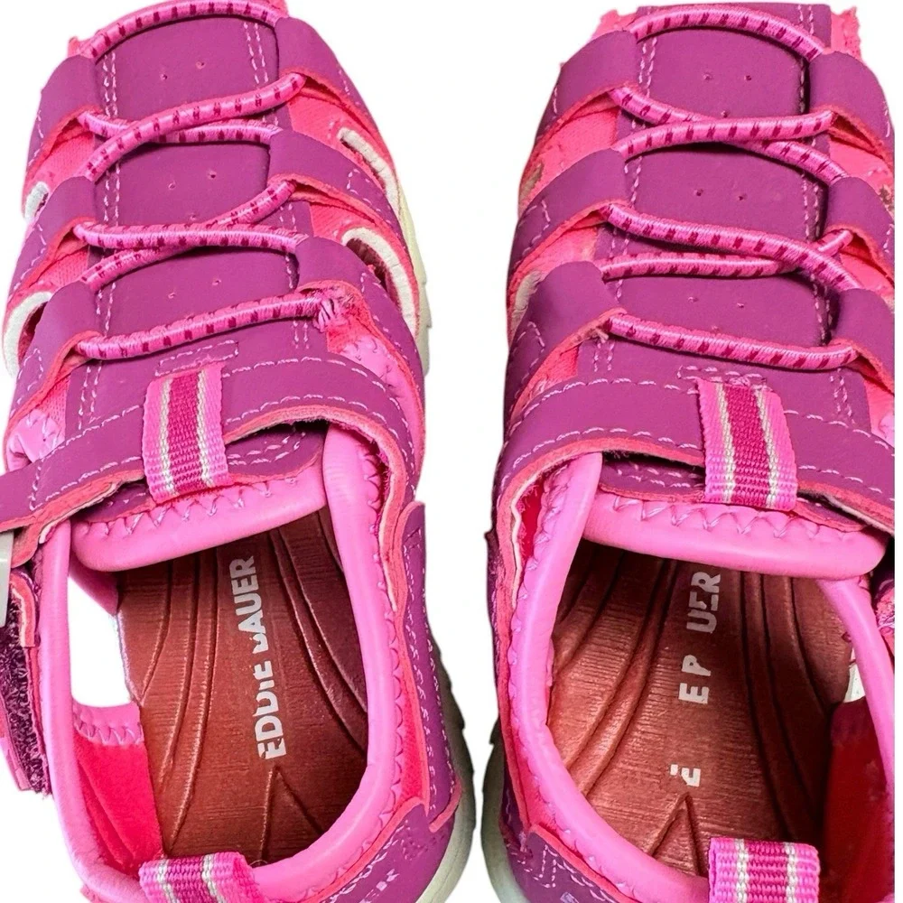 Eddie Bauer Girls Pink Purple Closed Toe Sport Sandals Size 7 Toddler Water